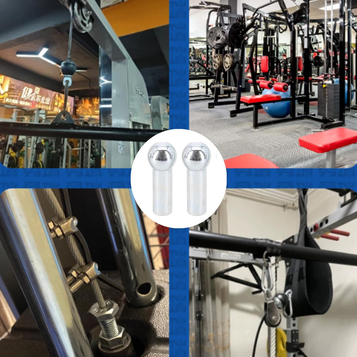 6 Pack Gym Cable Ball Stopper Gym Pulley Machine Stopper Cable Ball Terminals Wire Port Joint Parts Weight Machine Accessories Fitness Equipment Running Yoga Accessories for Home Gym Machine