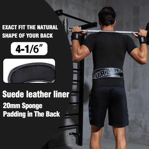 Weight Lifting Belt and Wrist Straps, Weightlifting Belt for Women with 4 inch Padded Lumbar Support Belt for Weightlifting, Deadlift, Strength Training, Powerlifting & Squats Exercise(A-Black/XS)