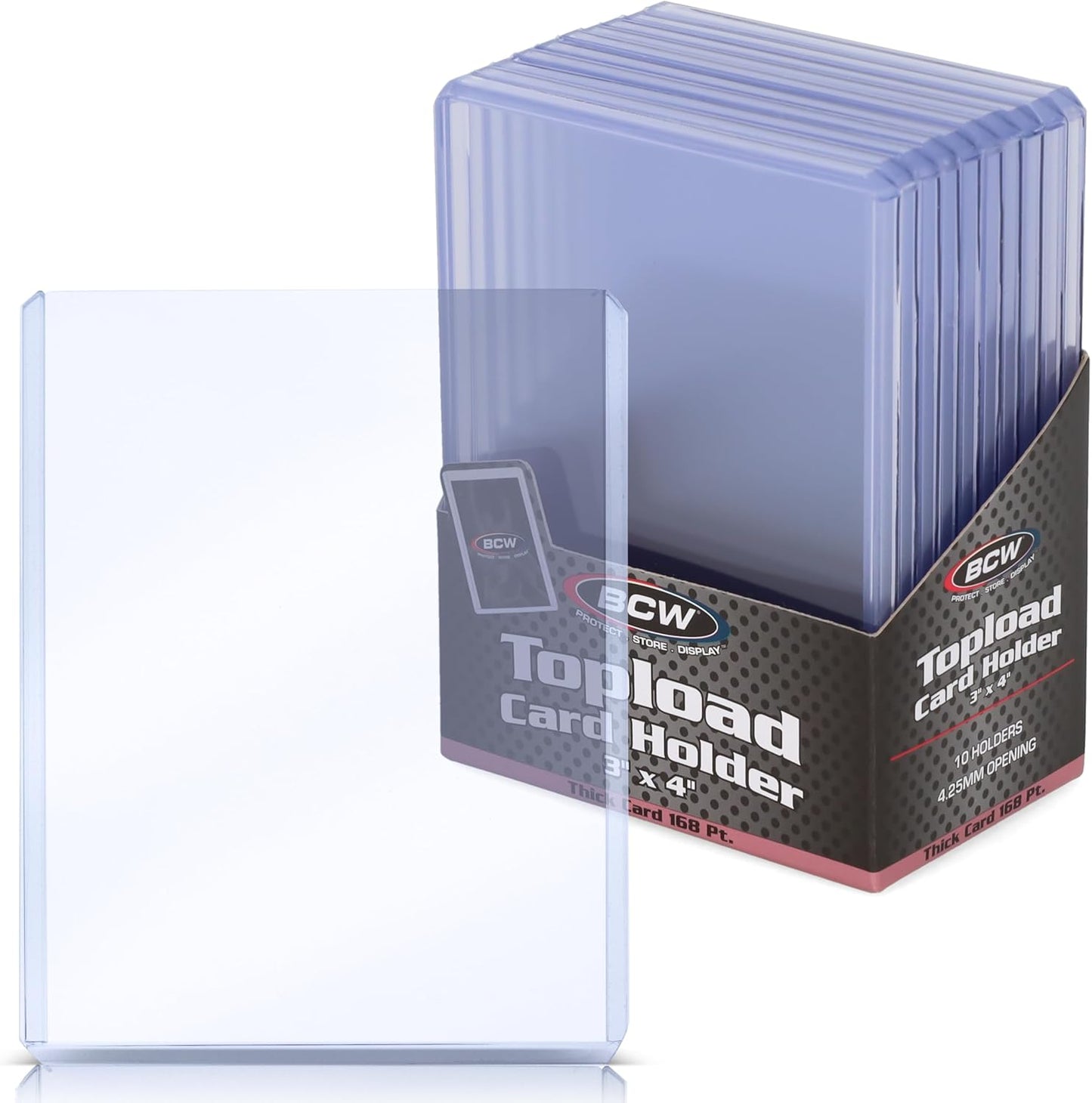 BCW 108 PT. Thick Card Topload Holder - Pack of 1 | Durable Rigid PVC Toploader | Toploaders for Memorabilia, Jersey, Patch, and Relic Cards
