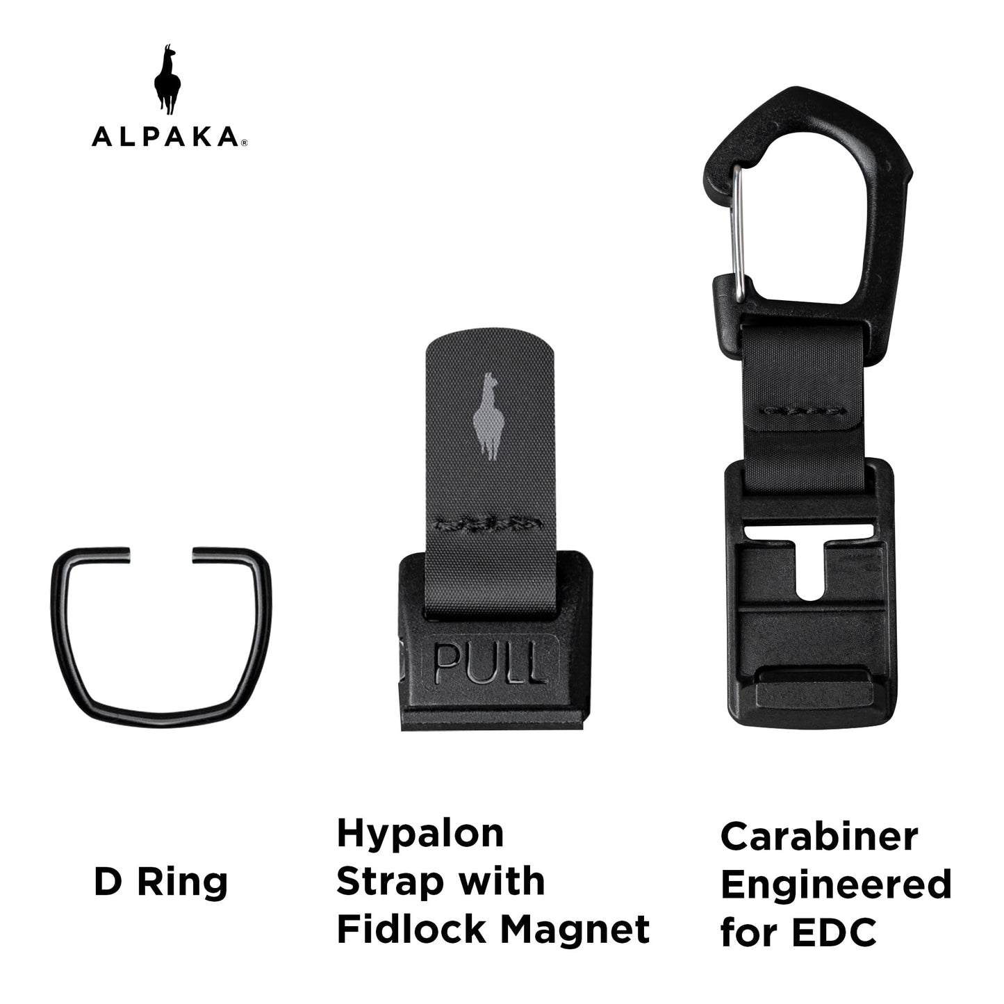 ALPAKA HUB Carabiner: Quick Release Keychain with Magnetic Belt Clip - EDC Carabiner for Keys - Tactical Gear & Backpack Accessories - Attach to ALPAKA Sling Bag, Belt Loops, and More