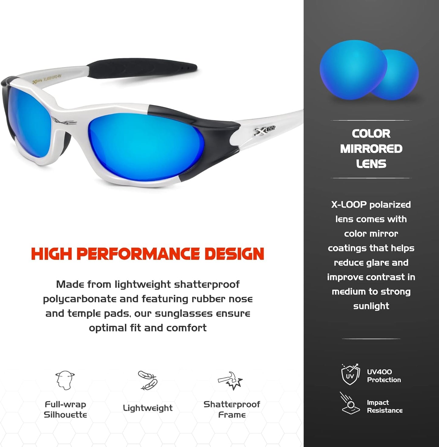 Polarized Youth Sports Sunglasses for Boys & Teens (Ages 8-16) - UV400 Baseball Wraparound