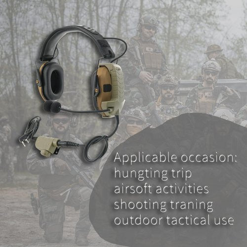 Hearangel Boom Microphone/Ken 2 Pin PTT Kit Compatible with Walker's Razor Slim Earmuffs,Covert Ear Defender to Communicated Earmuff