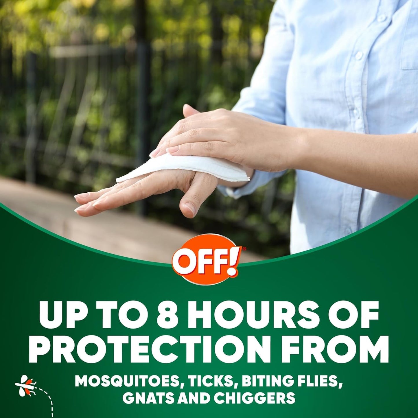 OFF! Deep Woods Mosquito, Tick, and Insect Repellent Wipes, Long lasting, 12 Individually Wrapped Wipes