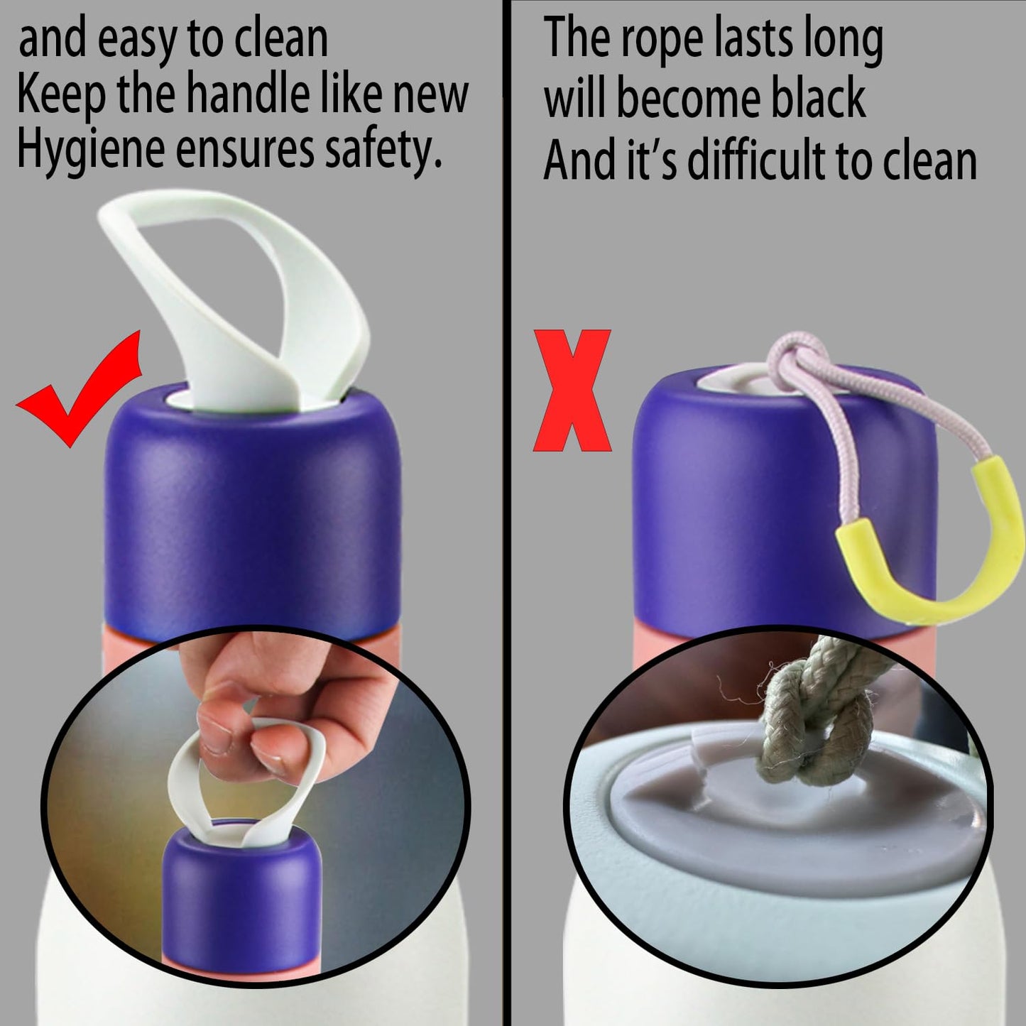 Generic 2 pcs Water Bottle Handle for Owala FreeSip Twist, 24 oz, Sports, Travel, Daily Use, Polycarbonate, 2 Count