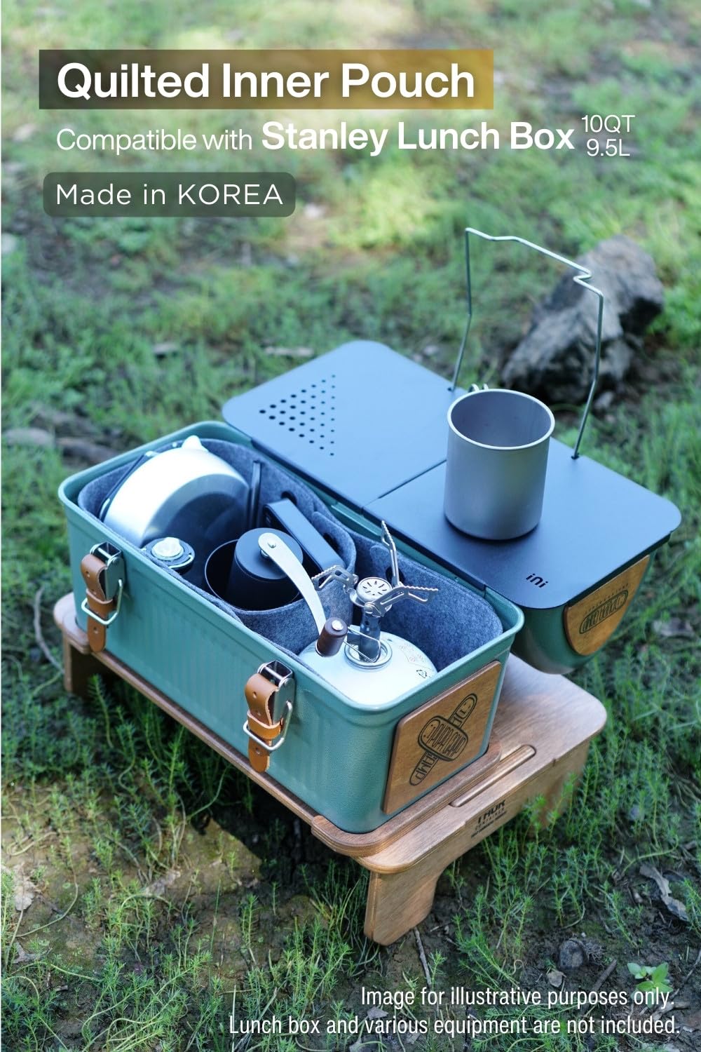 Generic PUPACAMP Quilted inner pouch Compatible with Stanley Lunch Box 10qt(9.5L), Gray