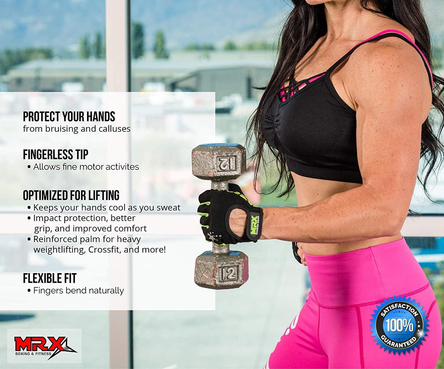 Women's Weight Lifting Gloves - Anti-Slip Padded Fitness Gloves for CrossFit & Training