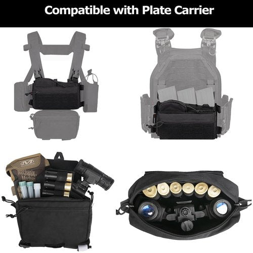 BOMTURN Tactical Chest Rig Waterproof Micro Chest Rigs 1000D Adjustable Detachable Modular Molle Chest Rig Mag Carrier