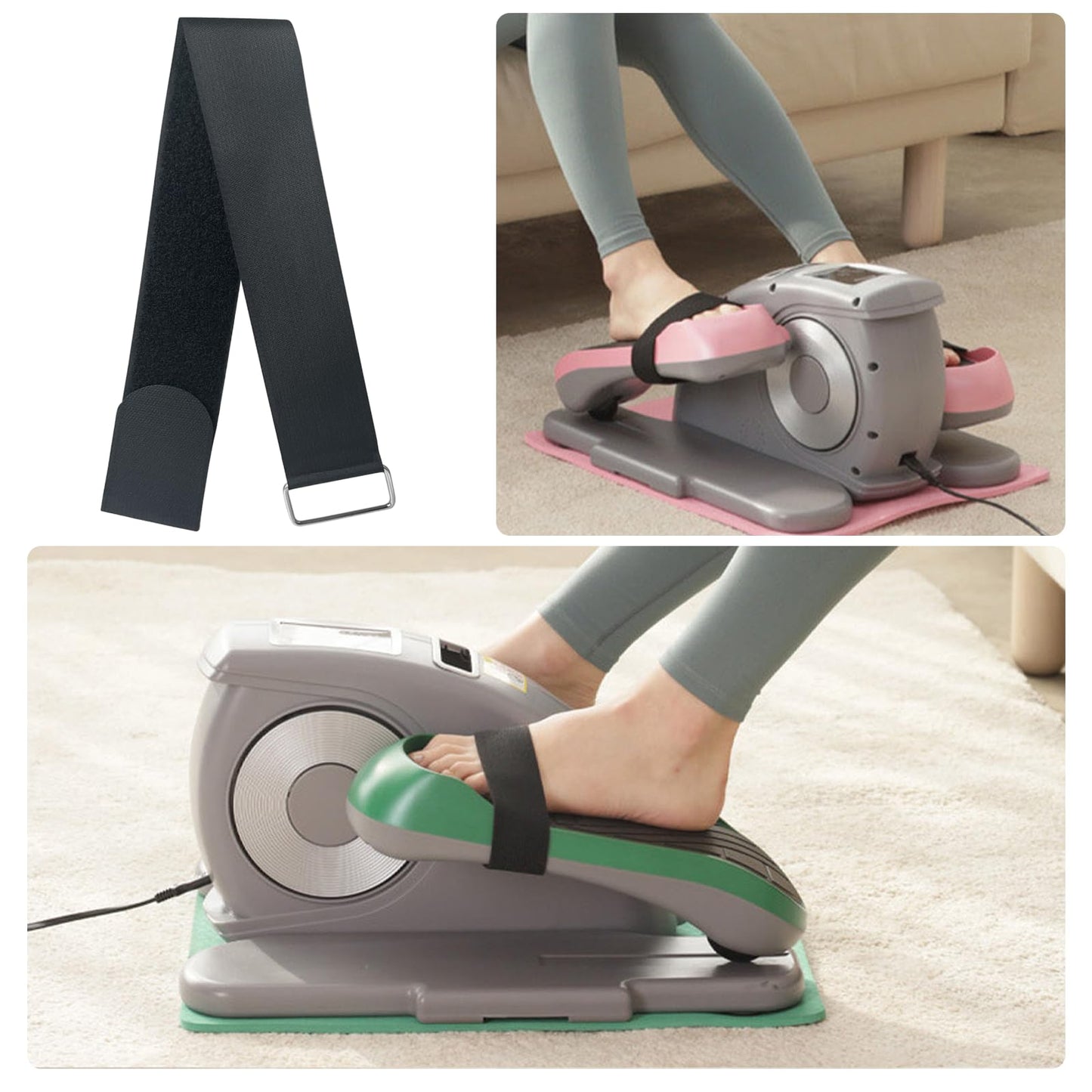 4 Pcs Adjustable Pedal Straps,Velcro Feet Pedal Strap, Compatible with Under Desk Elliptical, Peddler Foot & Leg Pedal Exercixer