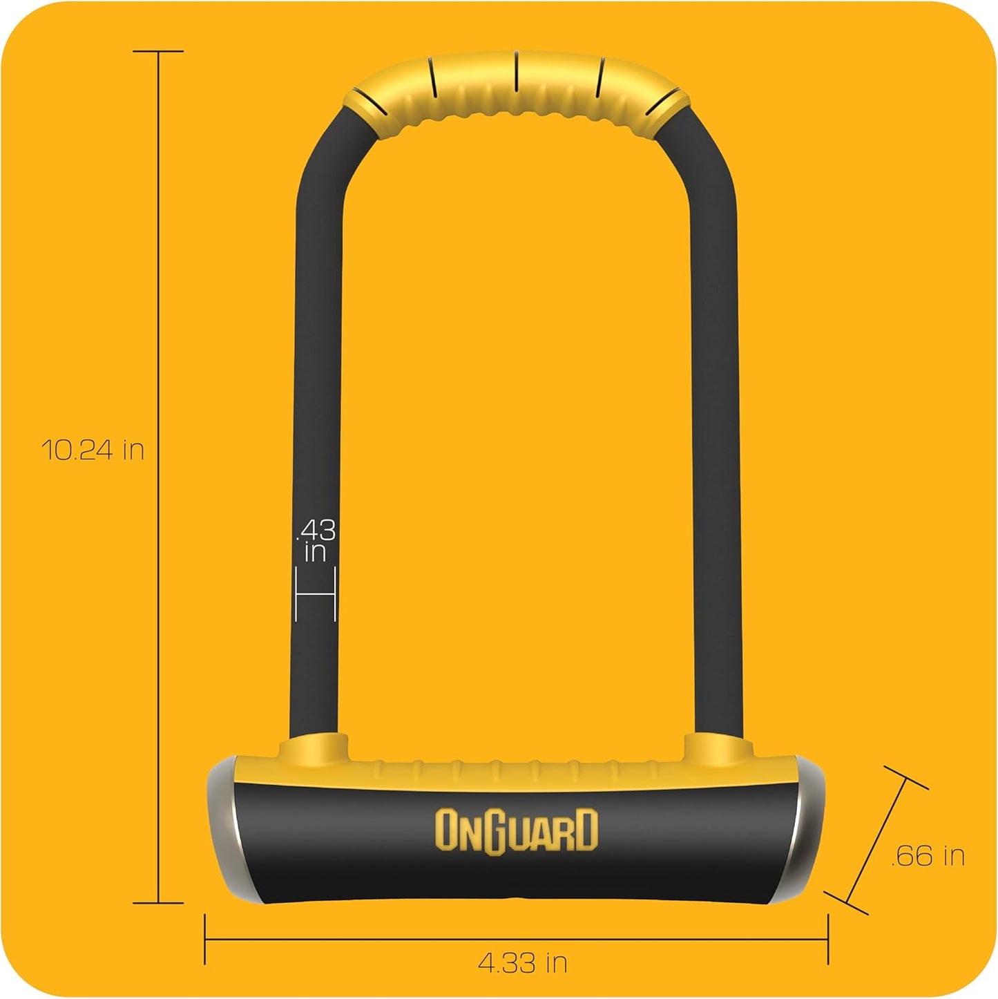 OnGuard Brute LS U-Lock, 4.37” x 10.24”