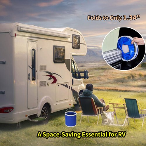 TSBSHum Collapsible Bucket with Handle,3.43 Gal Folding Bucket,Made of 600D Waterproof Oxford Cloth,Use as a Water Bucket,Fishing Bucket,Car Wash Bucket,Collapsible Trash Can,for Camping and Outdoors