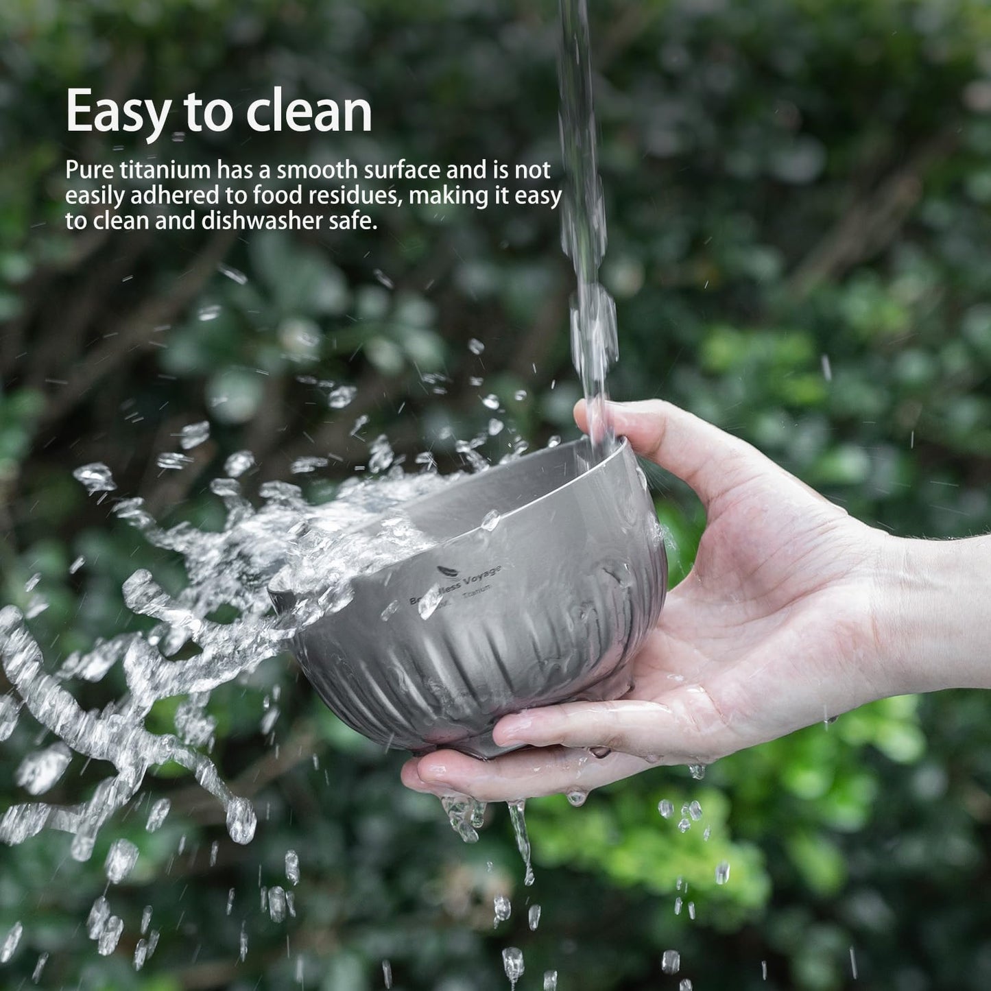 iBasingo 500ml Titanium Bowl Double Walled Oatmeal Food Rice Soup Bowl Ultralight Portable Tableware Outdoor Camping Metal Bowl Ti1165T