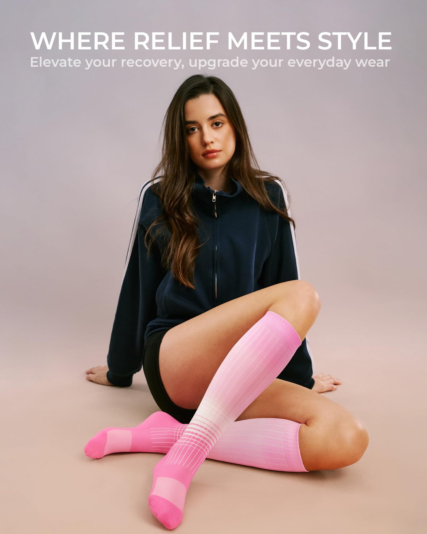 FITRELL 4 Pairs Compression Socks for Women & Men, 15-20mmHg Circulation Support for Athletic Travel Daily Wear, Blue+Orange+Pink+Purple, Small-Medium