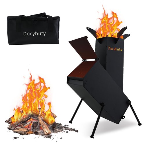 Rocket Stove Wood Burning Camp Stove Rocket Stove for Cooking Portable Wood Mini Burning Stove, Fire Camping Stove for Cooking backyard cooking Camping grill outdoor events BBQ Comes with storage bag