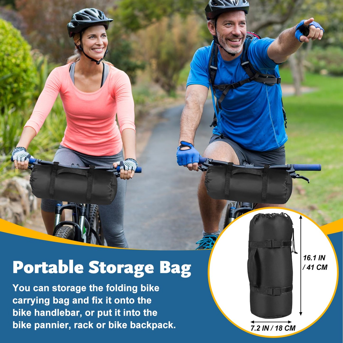 Folding Bike Travel Bag,Heavy Duty 840D Transport Bicycle Storage Carry Bag with Strong Webbing for 26-29 in Mountain 700C Road Bike MTB,Portable Folding Cycling Bags Waterproof for Airplane Shipping