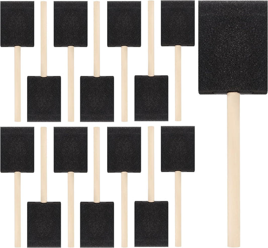 24 Pcs Foam Paint Brushes, Wood Handle Sponge Brushes for Painting, Staining, Varnishes, and DIY Craft Projects (1'', 2'' and 3'')