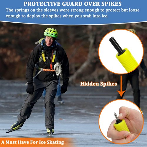 Huntury Retractable Ice Pick - Safety Spikes, Ice Skating, Fishing Accessories
