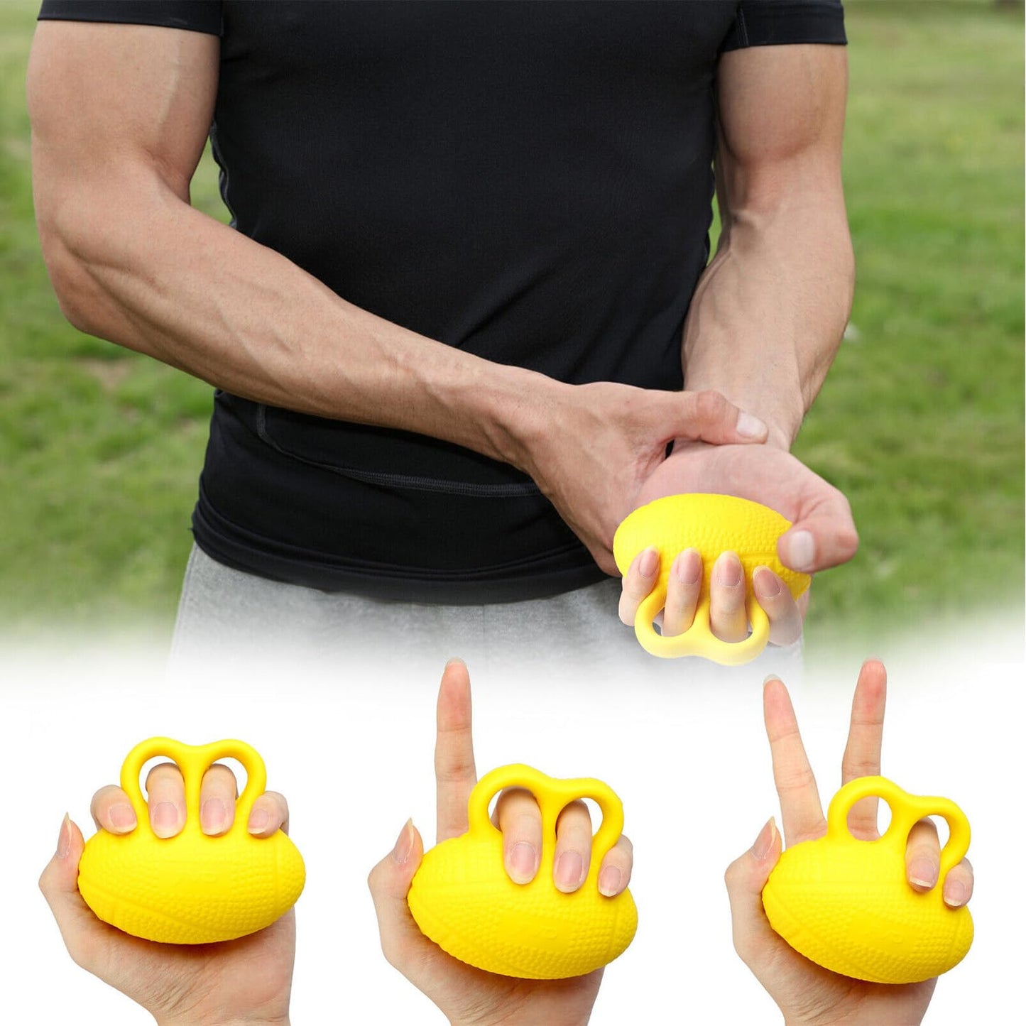 Hand Finger Gripper Exerciser Ball Strength Training Grip Circle Grips - Suitable Stress Therapy Relief Squeeze Training