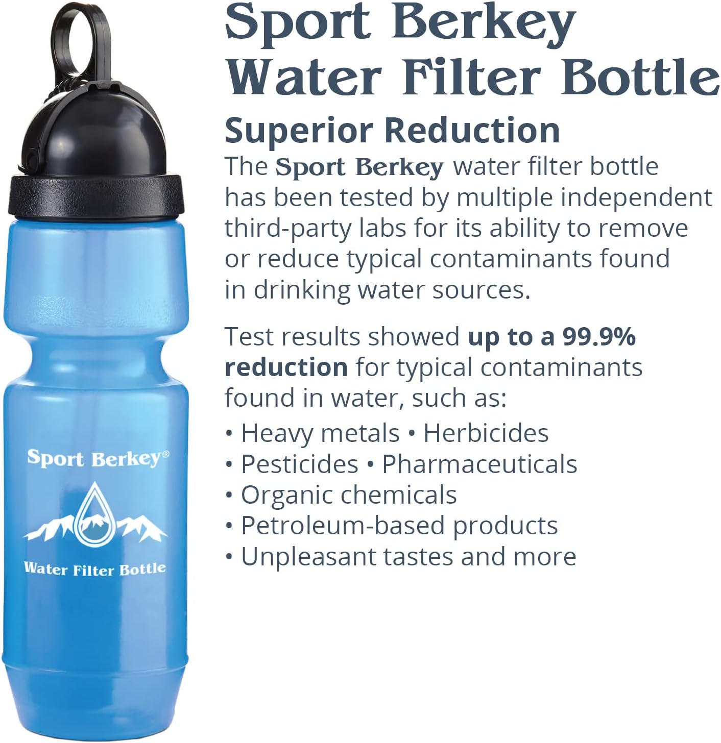 Go Berkey Water Filter Kit with 1 Qt. Berkey Gravity Fed Water Filter System, Sport Berkey Bottle and Black Berkey Primer