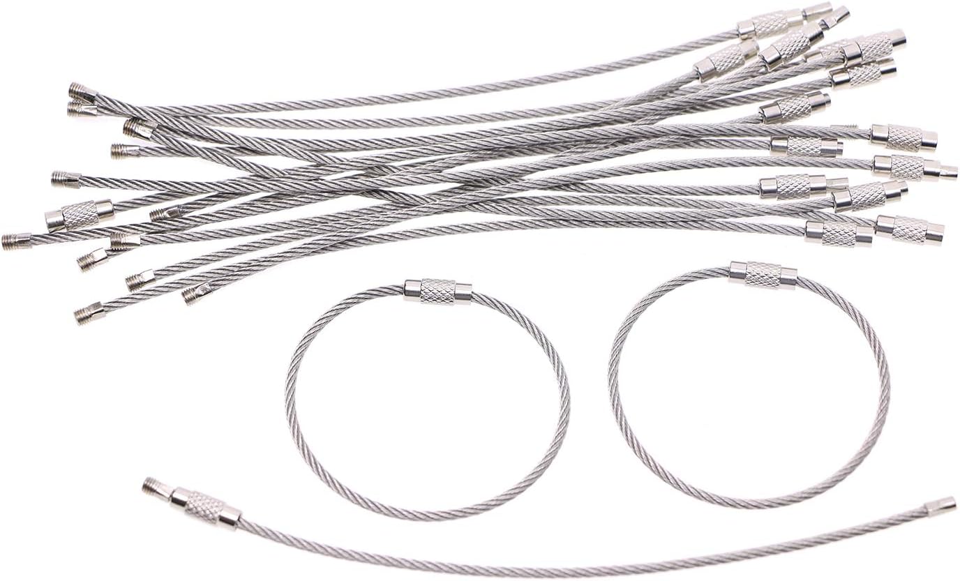 Mini Skater 20/100 PCS Durability Stainless Steel Wire keychain key ring Cable Ring