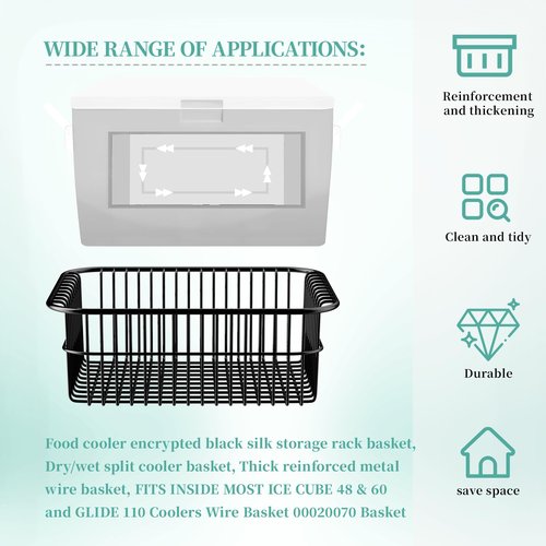 Coolers Wire Basket 20070 for 90 Qt Rotomold Coolers,Fits 90 QT，Glide 110 QT，Ice Cube 48 QT ，60 QT Coolers，Cooler Replacement Wire Basket Cooler Wet/Dry Separation Wire Basket