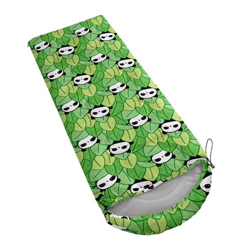 XYNHML Cartoon Panda Camping Sleeping Bags for Adults Kids Boys Girls Cold Weather Warm Backpacking Kawaii Animals Green Leaf Sleeping Bag for All Seasons Camping, Camping Gear Equipment, Traveling