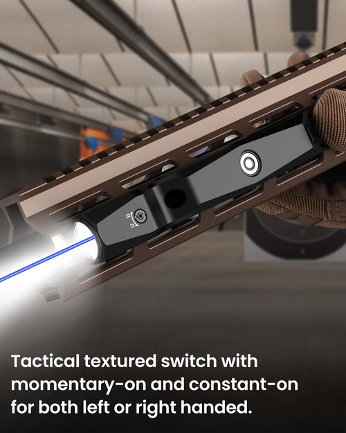 Votatu M9L-B Tactical Light Laser Combo Compatible with M-Lok Rail Surface, 1600 Lumens LED Flashlight and Blue Laser Sight for Rifle, Strobe Function,IIIA Class Laser Output ≤5mw