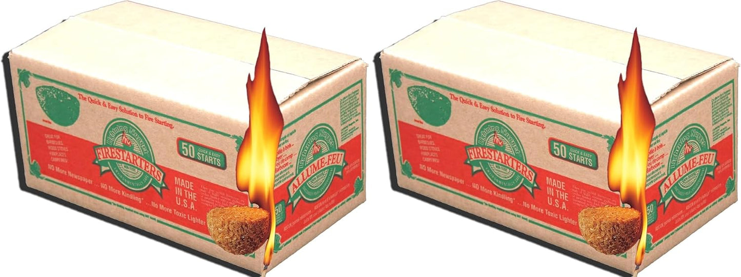 N50VBOX Firestarters Box of Fire-Starting Nuggets, 50 Count,Tan