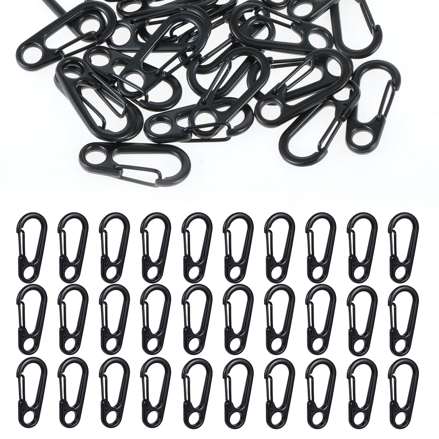 30Pcs Mini Carabiner Clip 1.2 Inch Small Carabiner Clips Metal Tiny Spring Snap Hook Quick Release Carabiner Keychain Clip for Camera Strap Backpack Keychains Accessories
