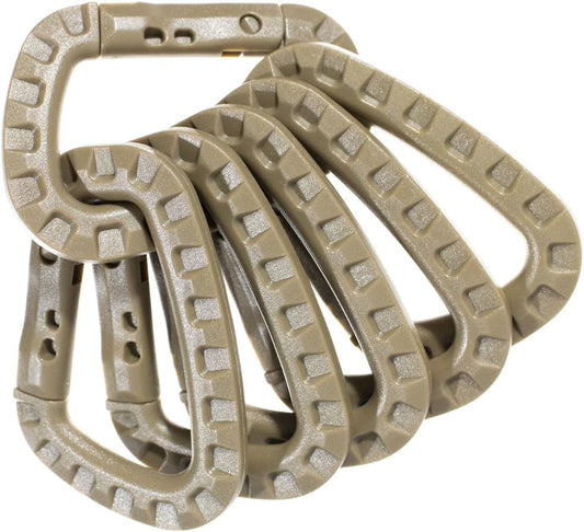 Tactical Carabiner Keychain 6 Pack - Durable Plastic Carabiners - Lightweight Spring Snap Gear - Utility Hooks for Backpacks, Buckles, Hanging Gear, and Outdoor Recreation