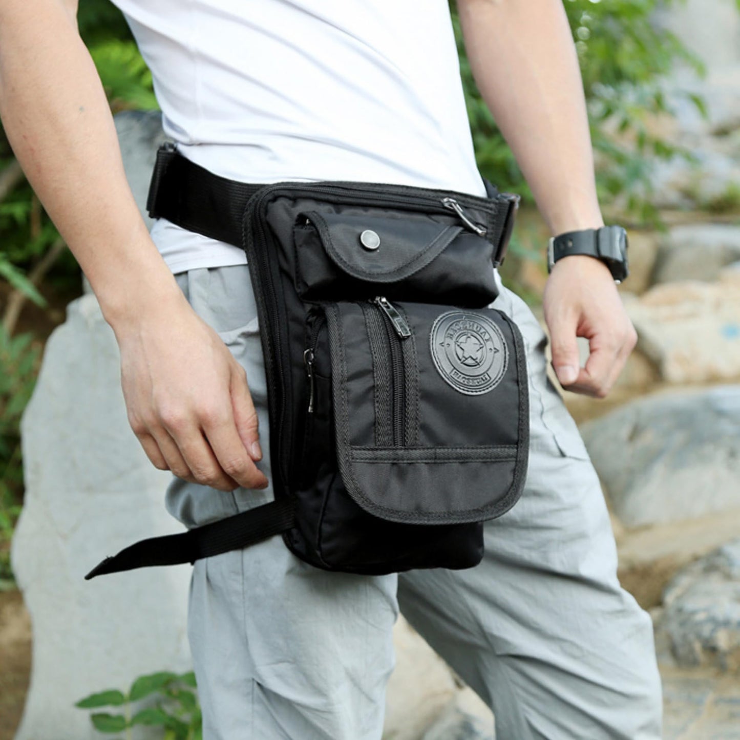 Drop Leg Bag Outdoor Waist Pack for Men Women Tactical Military Motorcycle Bike Cycling Multi-Pocket Waist Fanny Pouch Travel Hiking Climbing Thigh Bag Pocket