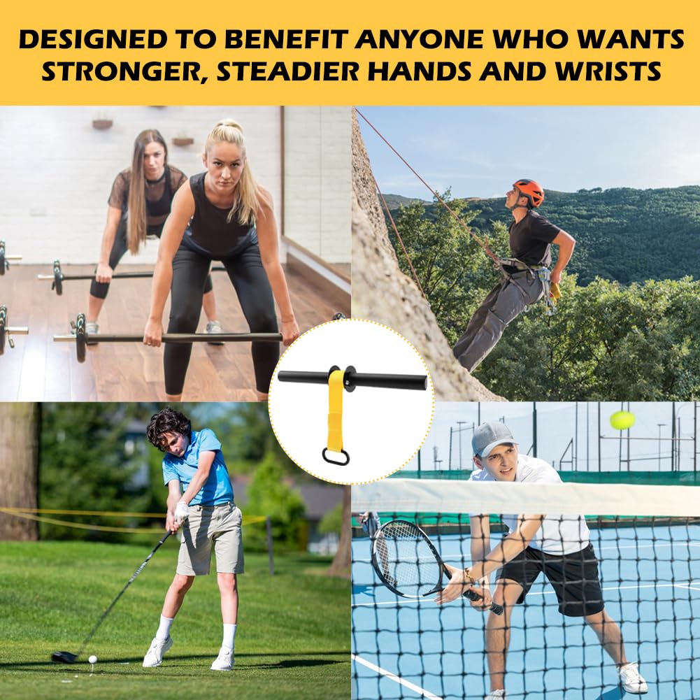 Forearm Strengthener and Wrist Roller with Quick Locking Mechanism, Adjustable Nylon Webbing Wrist & Forearm Blaster with Anti-Slip Grip Handles for Hand,Wrist,Forearm Strength Training