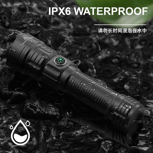Tactical Flashlight with Picatinny Rail Mount, 3000 High Lumens Bright USB Rechargeable Flashlights with Tactical Pressure Switch, Adjustable Focus,3 Modes, Waterproof Hunting Light