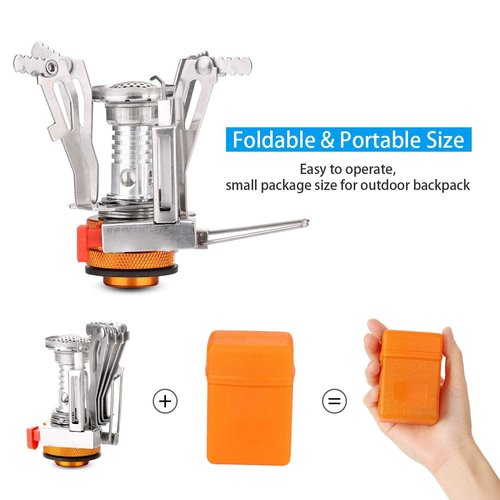 Odoland Bundle - 2 Items 6pcs Camping Cookware Mess Kit and Camping Misting Fan