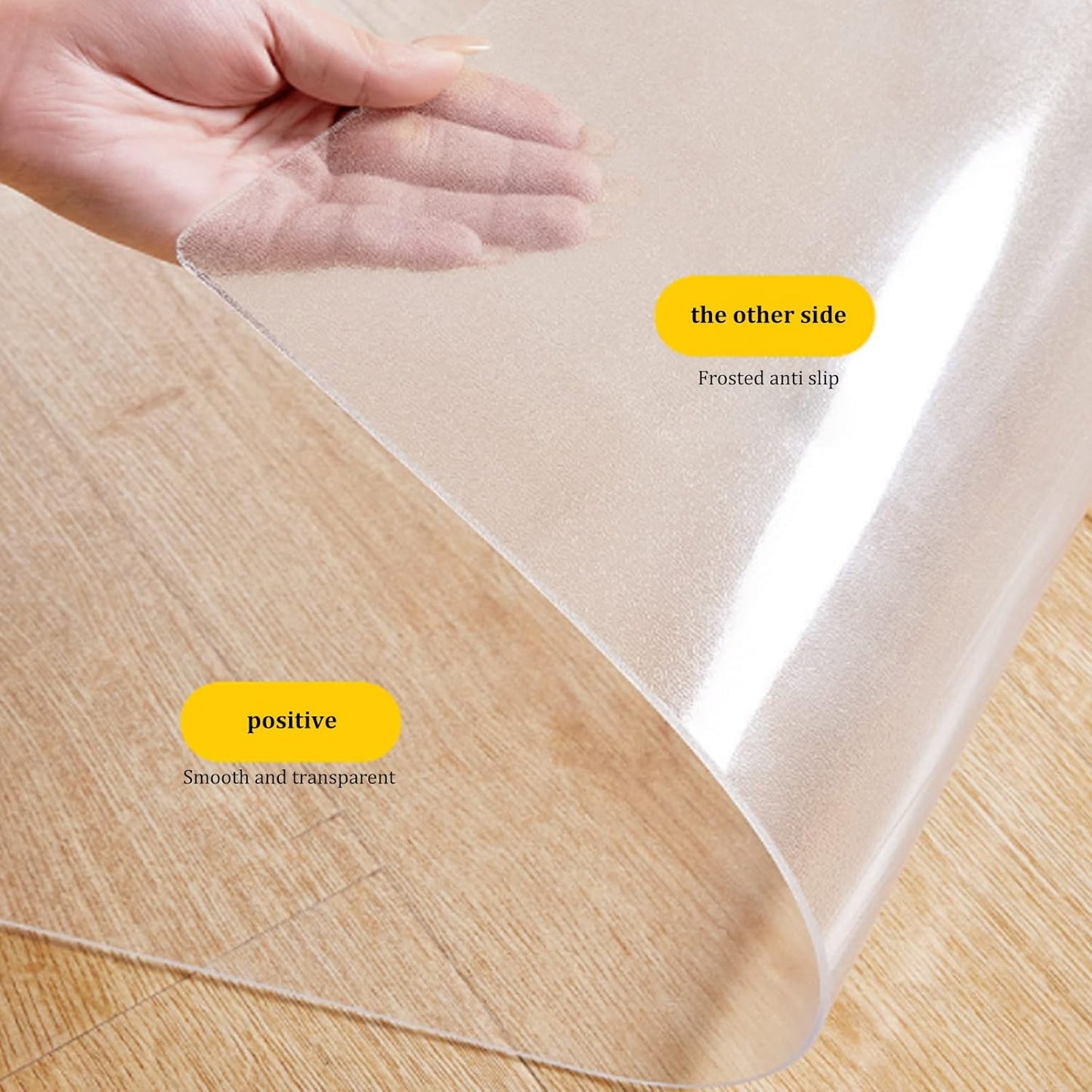 Clear Office Chair Mat Non Slip 1mm Transparent Desk Chair Mat PVC Floor Protector for Home Office 50x80 cm