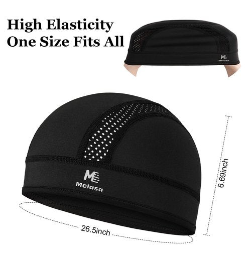 MELASA Microfleece Skull Cap Helmet Liner, Breathable Cycling Cap, Sweat Motorcycle Helmet Hard Hat Liner for Men Women