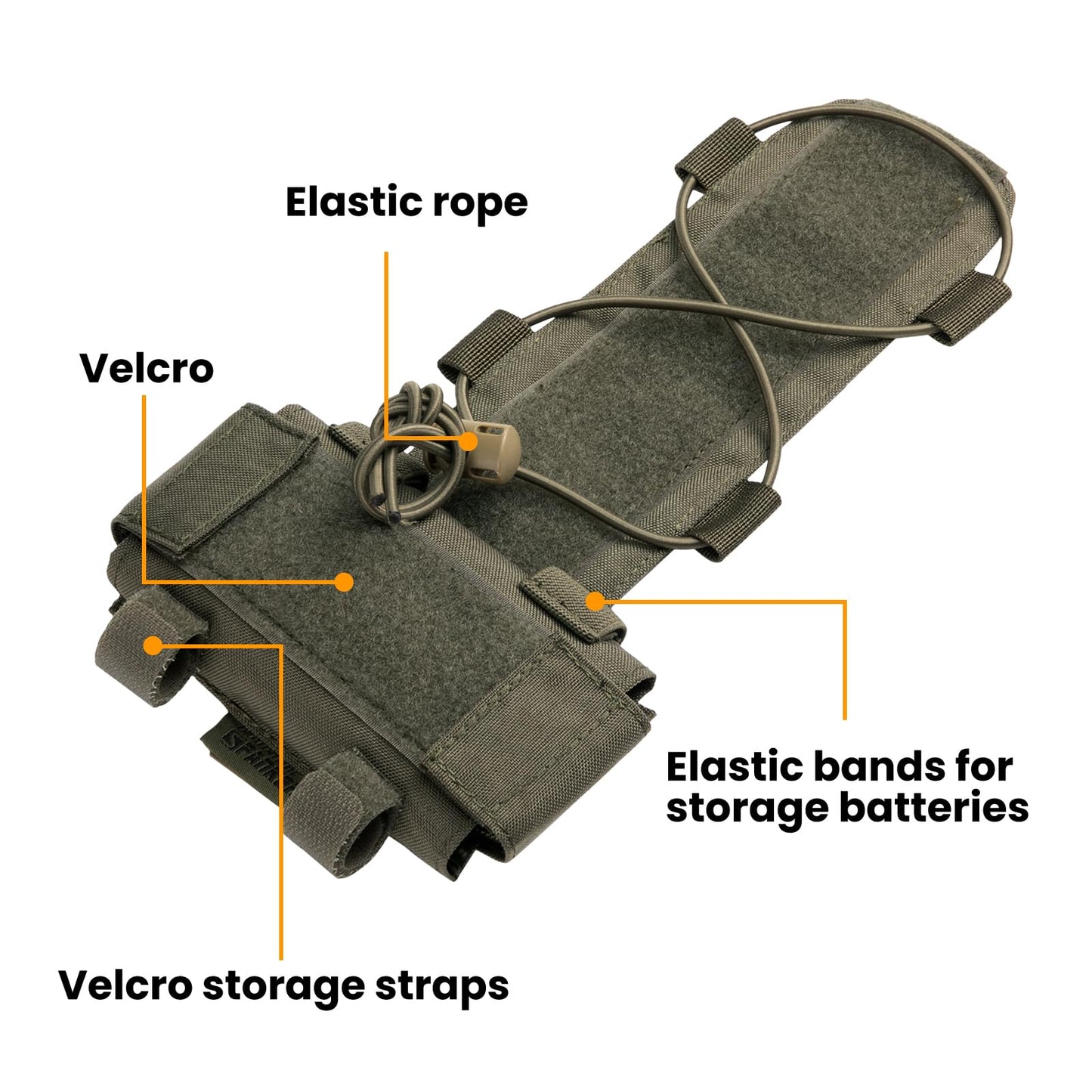 EXCELLENT ELITE SPANKER Tactical Helmet Battery Pouch Counterweight Pouch MK1 Helmet Battery Pack Balance Weight Bag with Hook&Loop for Tactical Helmet Airsoft Hunting