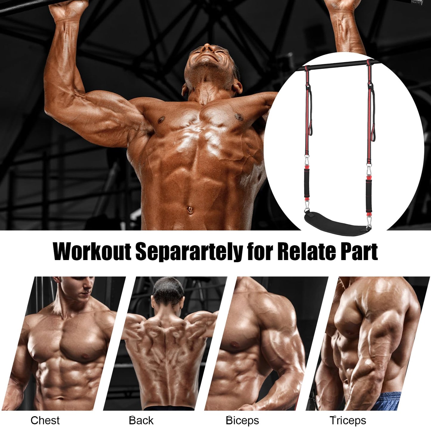 Pull Up Assistance Bands with Fabric Feet/Knee Rest, Heavy Duty Pull Up Resistance Bands, Pull up Assist Bands Pull-up Exercise Band for Chin-up Workout, Body Stretching (Two Feet 300lbs)