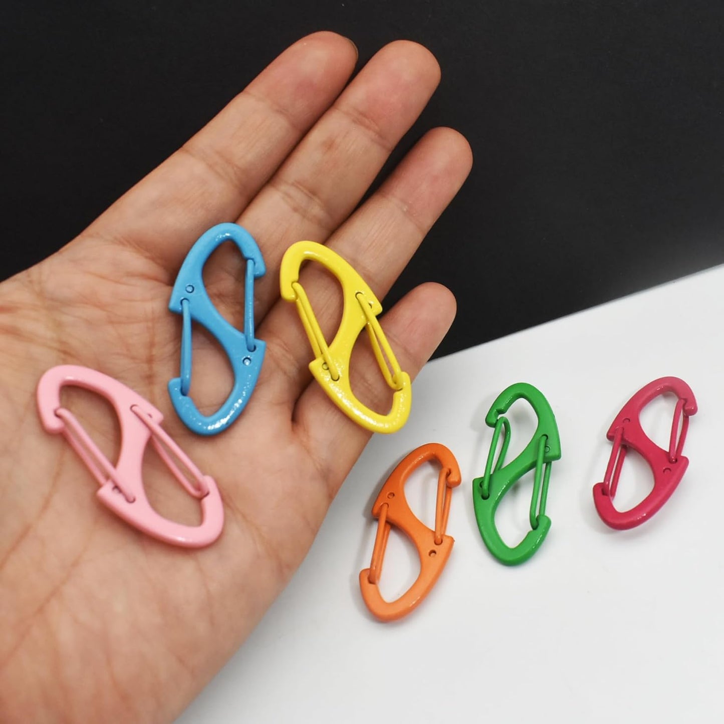 Small Carabiner Clips 1.6 inch(41mm) Metal Double Sided Spring Gate Snap Hooks Keychain Clasp Accessories