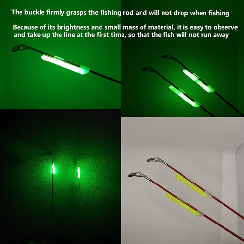 LINGUANG 100PCS Ocean Sun Clip Snap On Fishing Glow Sticks Rod Tips， Pole Light for Catfishing Surf Bank in The Dark XXL