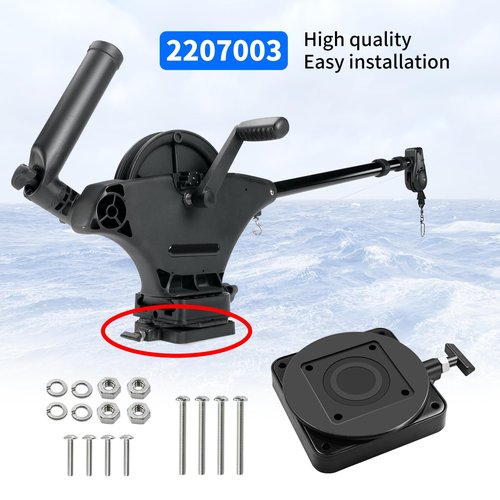 XQK 1 Pack 2207003 Low-Profile Swivel Mounting Base Compatible with Cannon Downrigger