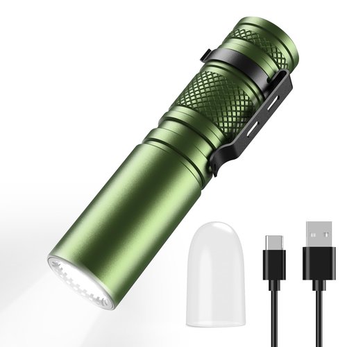 SIXRAY LED Flashlight 500 Lumens Small Pocket Flashlight with Clip, Strobe Mode, Lampshade for Camping Portable EDC Flash Light