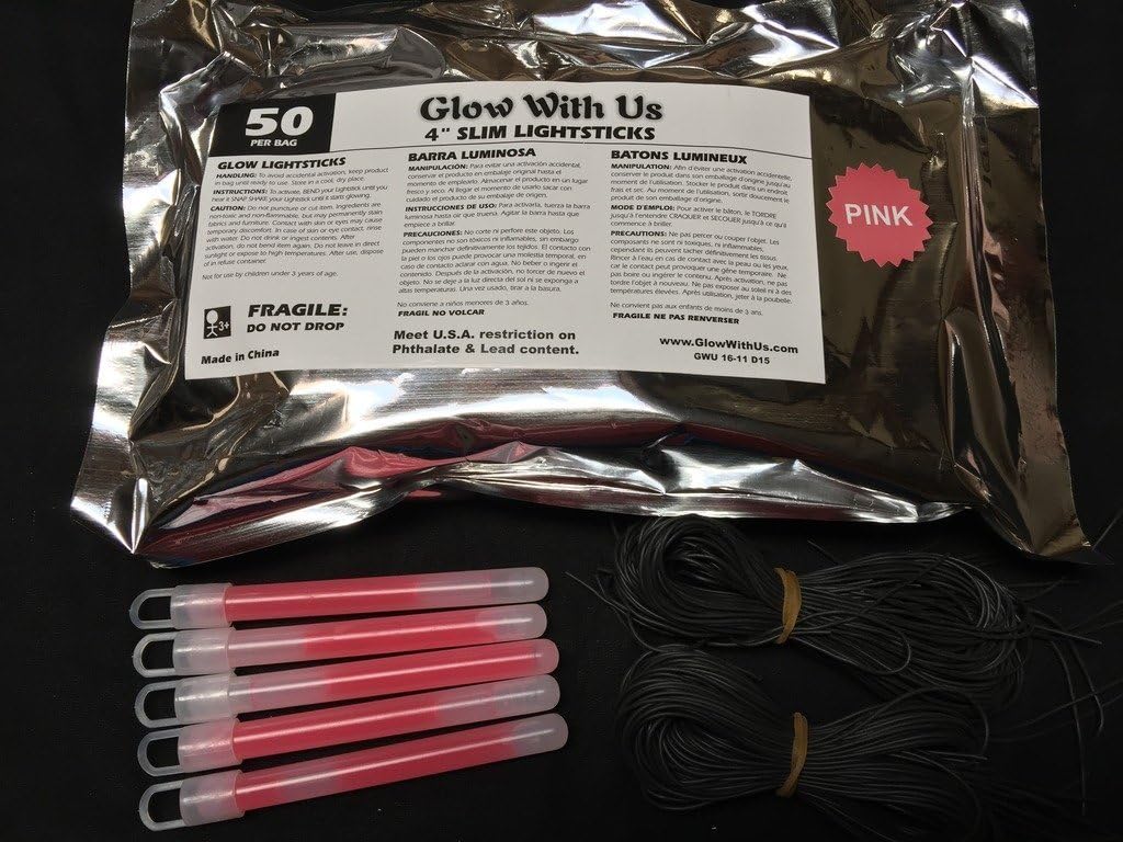 Glow Sticks Bulk Wholesale, 50 4” Blue Glow Stick Light Sticks. Bright Color, Kids Love Them! Glow 8-12 Hrs, 2-Year Shelf Life, Sturdy Packaging, GlowWithUs Brand