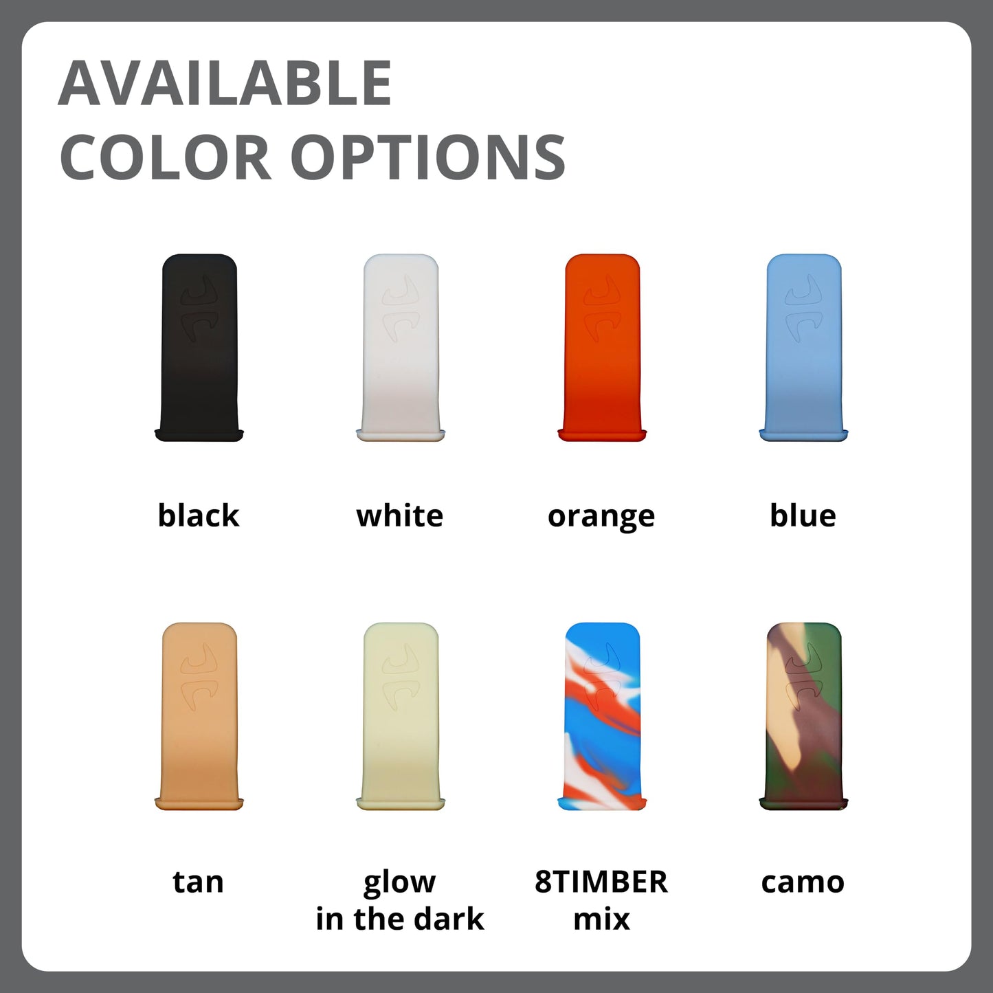 8TIMBER Terra Clip Pull Tabs 2-Pack - Durable Silicone Enhancements or Replacements for FIDLOCK Hook 20 Compatible Gear — Blue and Black