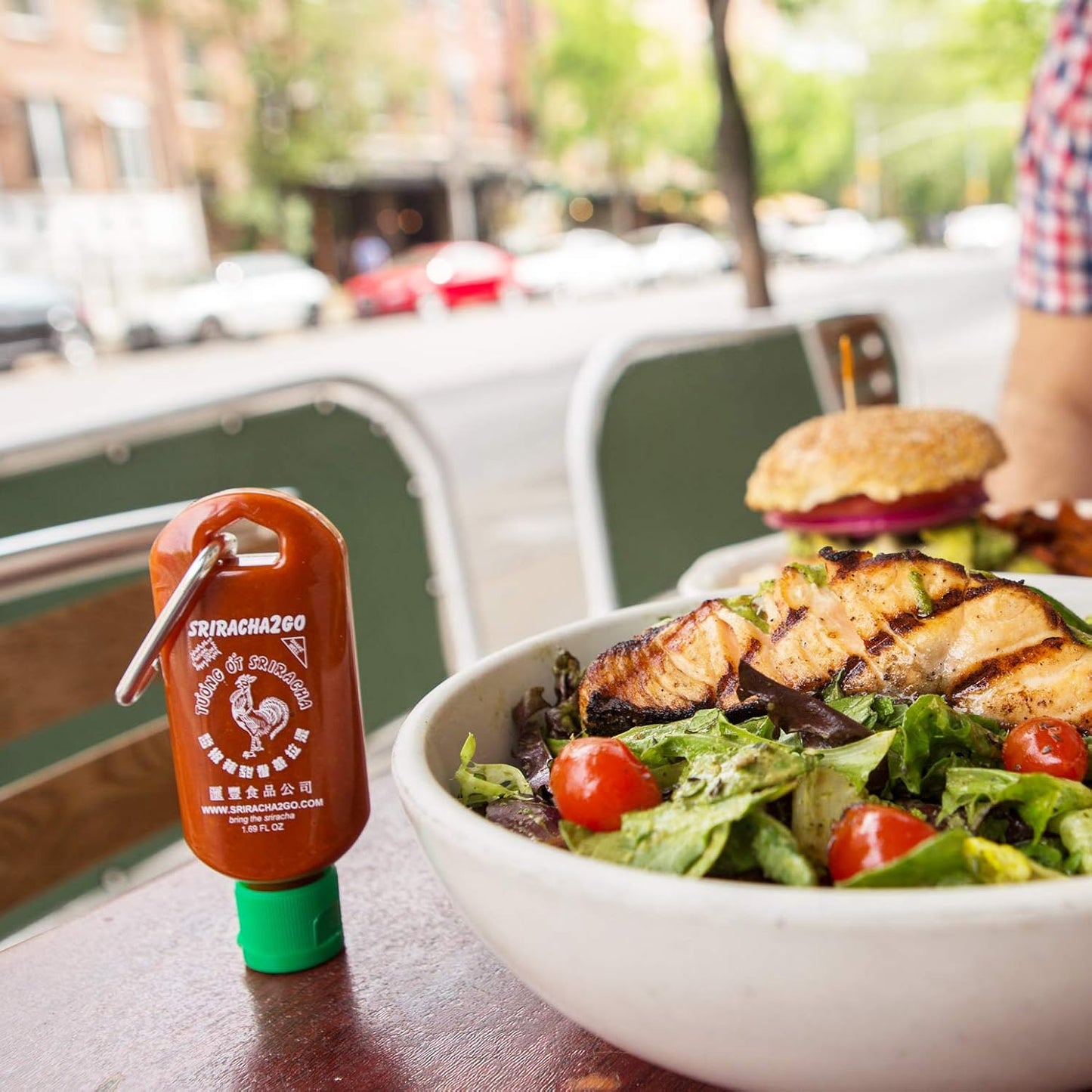 Sriracha2Go 3-Pack - BPA Free, TSA Approved, Leak Proof, Reusable, Stainless Steel Carabiner Clip