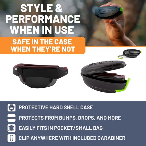 POPTICALS PopGun Polarized, Foldable Sunglasses for Your Outdoor Essentials (RED/BLACK CRYSTAL/GRAY LENS)