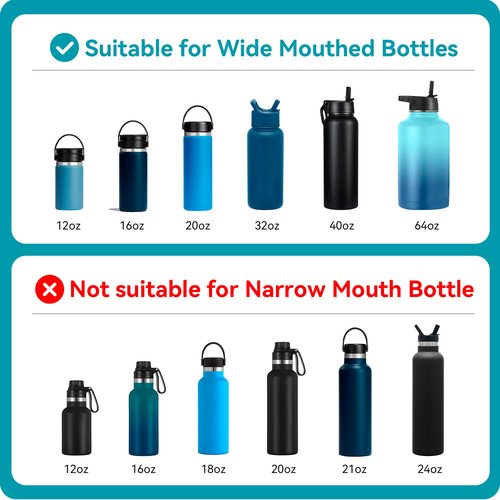Soledea Replacement Straw Lid for Hydro Flask Wide Mouth Water Bottles, Leak-Proof Sport Lid with Flexible Handle Compatible with Hydro Flask Wide Mouth 12/16/18/20/32/40 oz