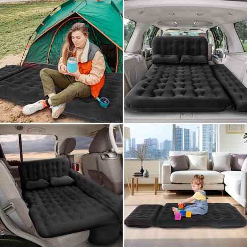 HNXKB SUV Air Mattress Camping Bed - Car Mattress Back Seat Portable Foldable Car Air Bed SUV Sleeping Pad Car Bed Mattress for Sedan SUV Truck, Full