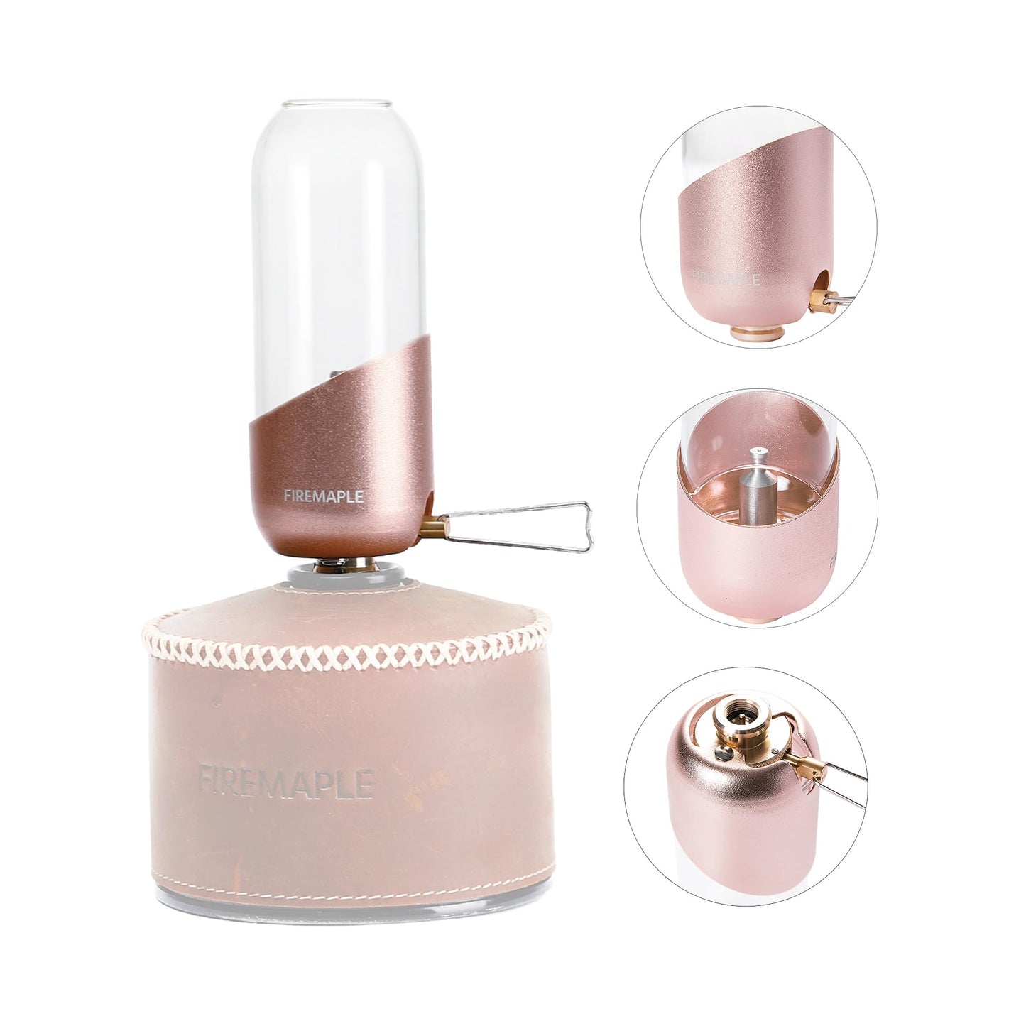 Fire Maple Orange Camping Light, Propane Lamp，Gas Lantern, Glass Lampshade & Windproof, NO Mantles Needed, Brightness Adjustable, Heating, Camping Atmosphere &Bright Flames