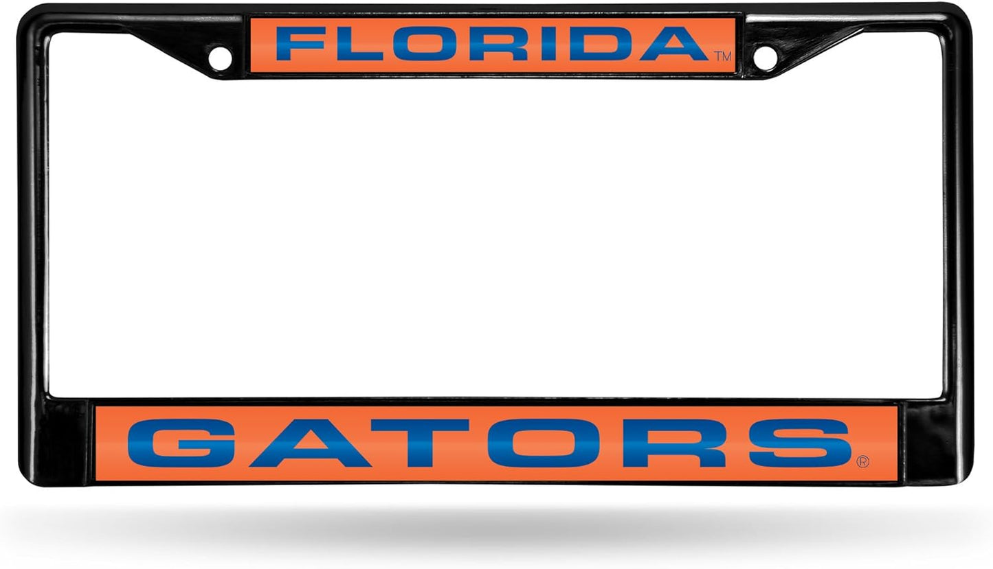 NCAA Black Laser Cut Chrome License Plate Frame for Car/Truck/SUV - 12x6" Auto Accessory