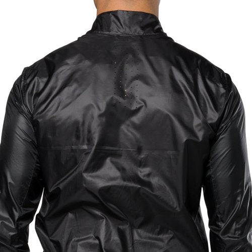 PEARL IZUMI Men's Attack Barrier Jacket, Ultralight Fabric & Form Fitting Cycling Jacket With Water Repellent Treatment & Reflective Elements For Safety, Black, Large